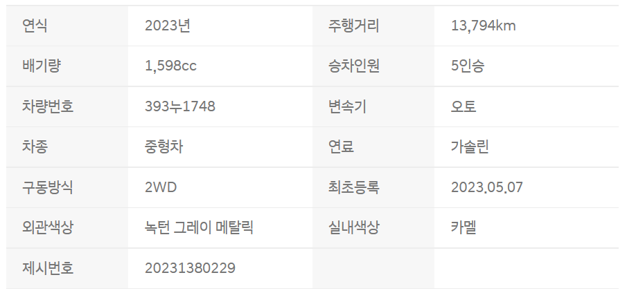 차량 세부 정보