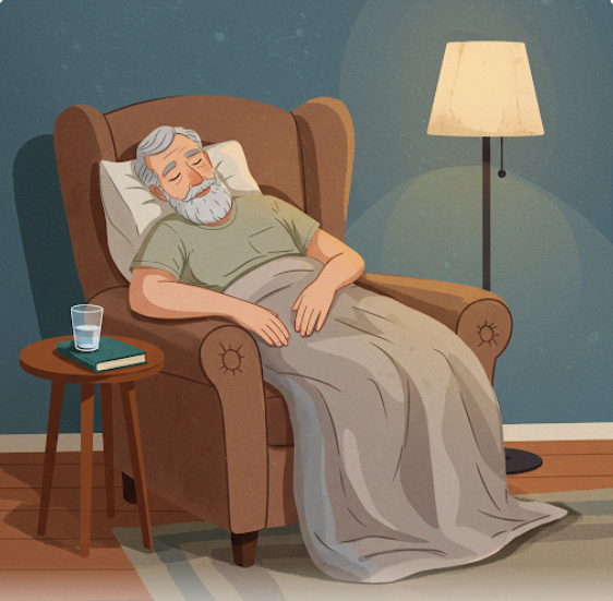 소파에서 잠든 노인