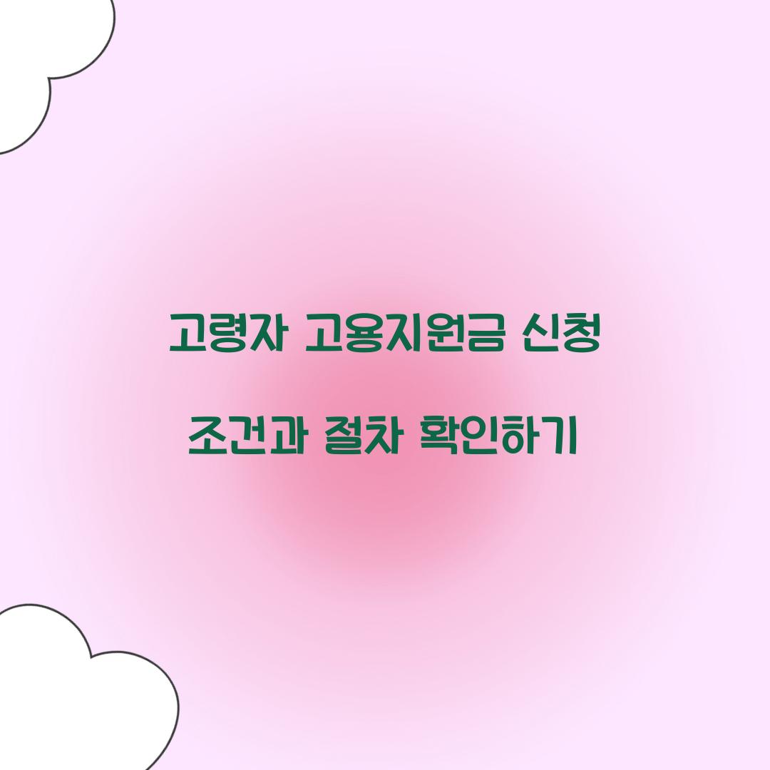 고령자 고용지원금
