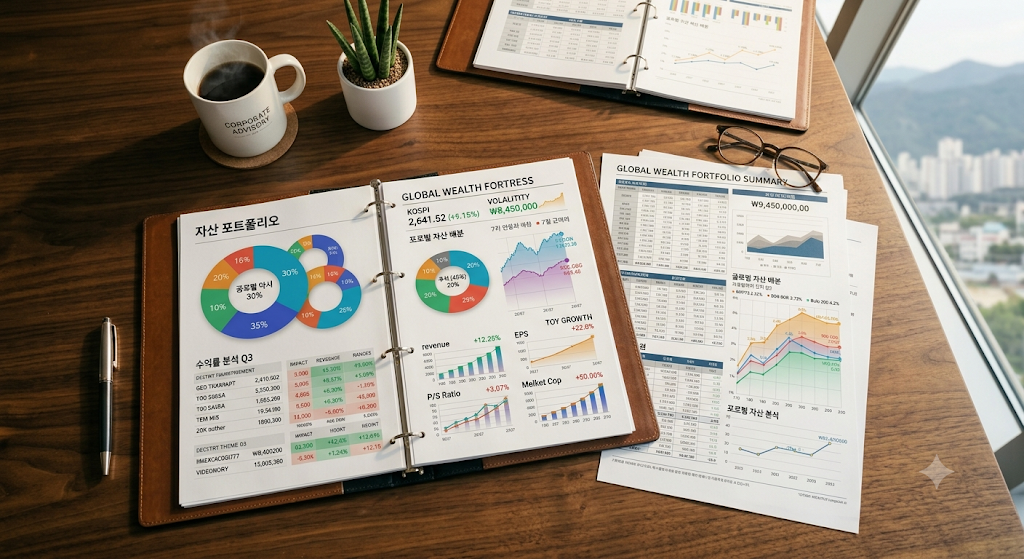 세련된 서재 테이블 위에서 3년 만기 ISA 해지 환급금을 연금저축 계좌로 스왑 하여 세액공제 한도를 1,200만 원으로 찢어버리는 절세 명세서 서류