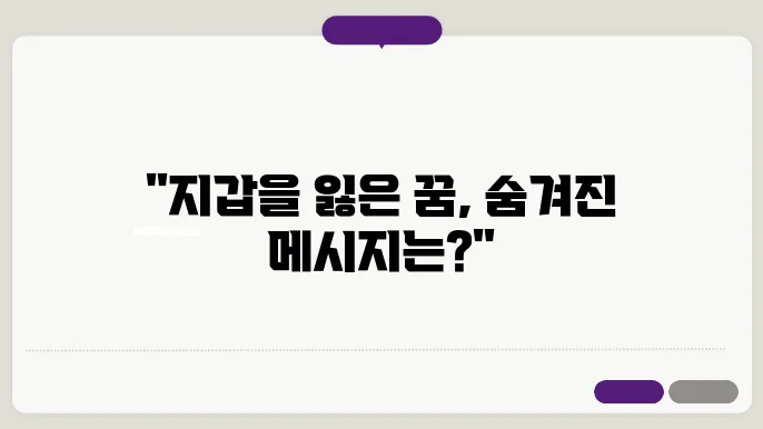 지갑 잃어버는 꿈해몽
