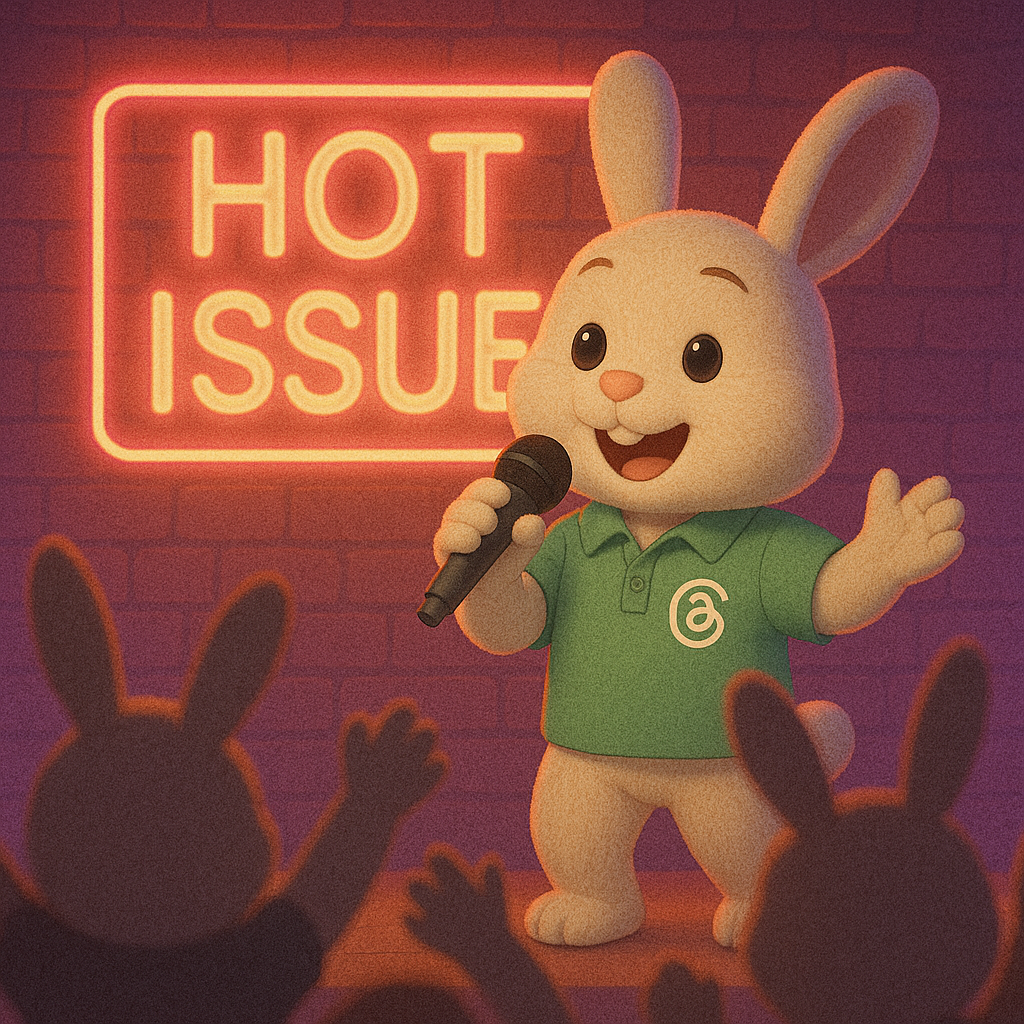 스레드 핫이슈 키워드 설명하는 토끼 캐릭터!