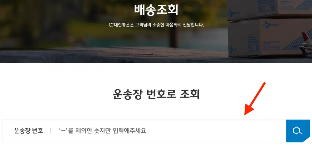 대한통운택배-운송장번호 조회