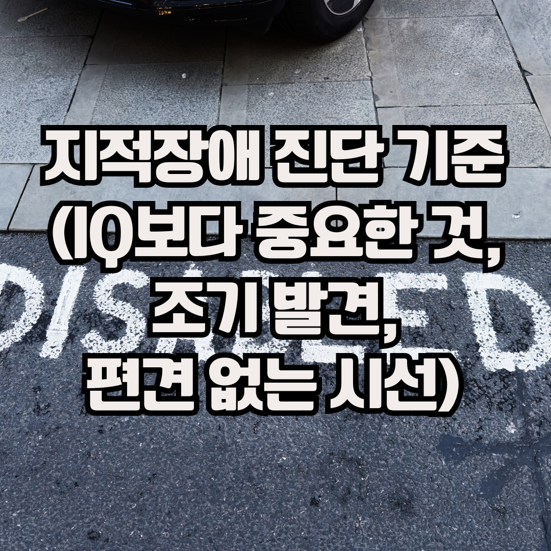 지적장애 진단 기준 (IQ보다 중요한 것, 조기 발견, 편견 없는 시선)