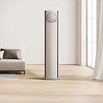 거실에 설치되어 가동중인 스탠드 에어컨