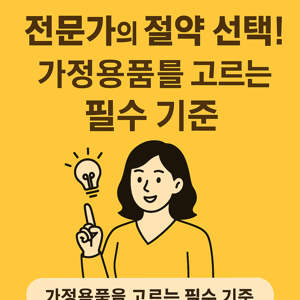 전문가의절약선택, 가정용품 고르는 기준
