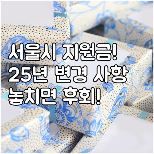 서울시 신혼부부 지원금, 2025년 ..