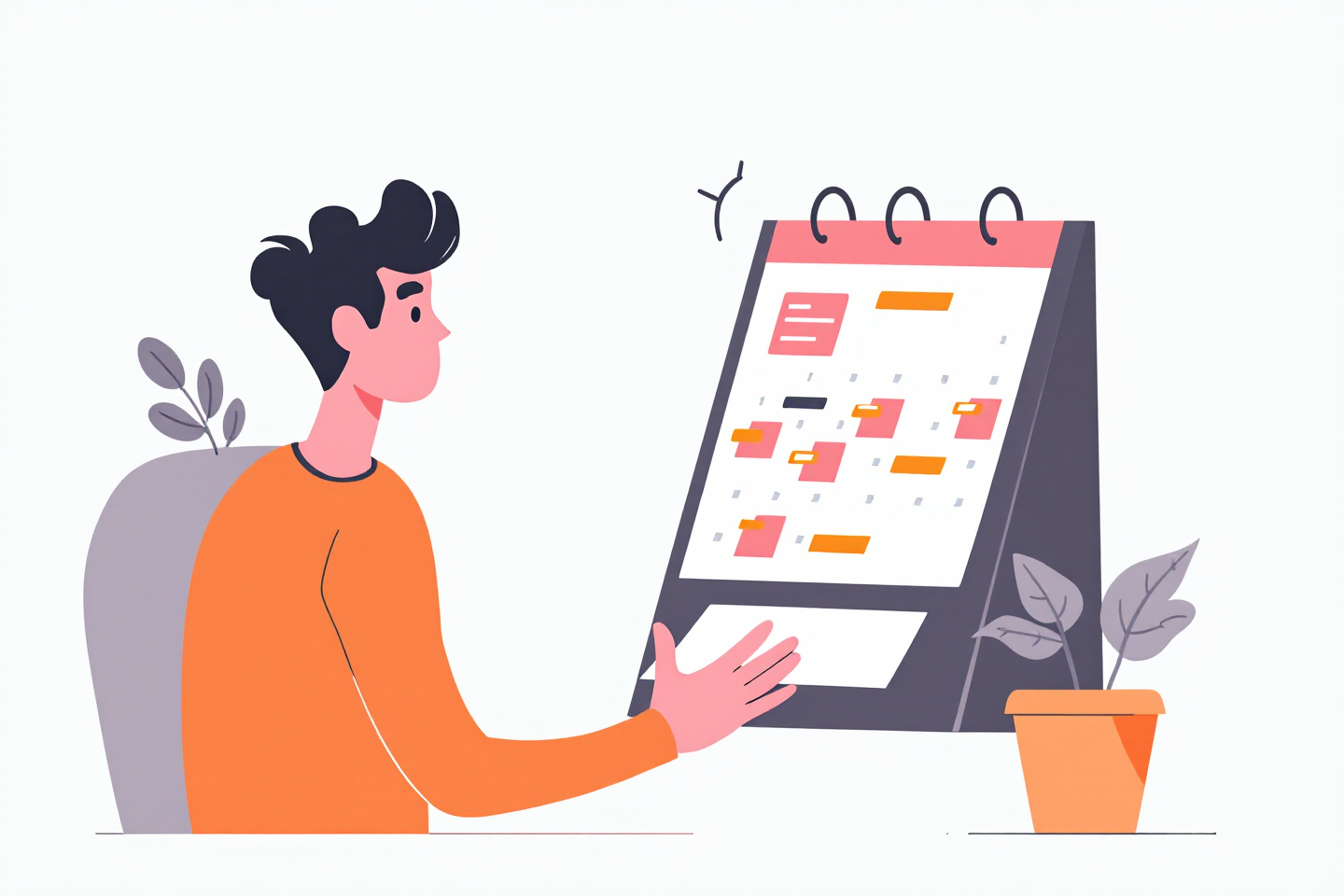 온누리행사 일정 달력을 보고 있는 모습