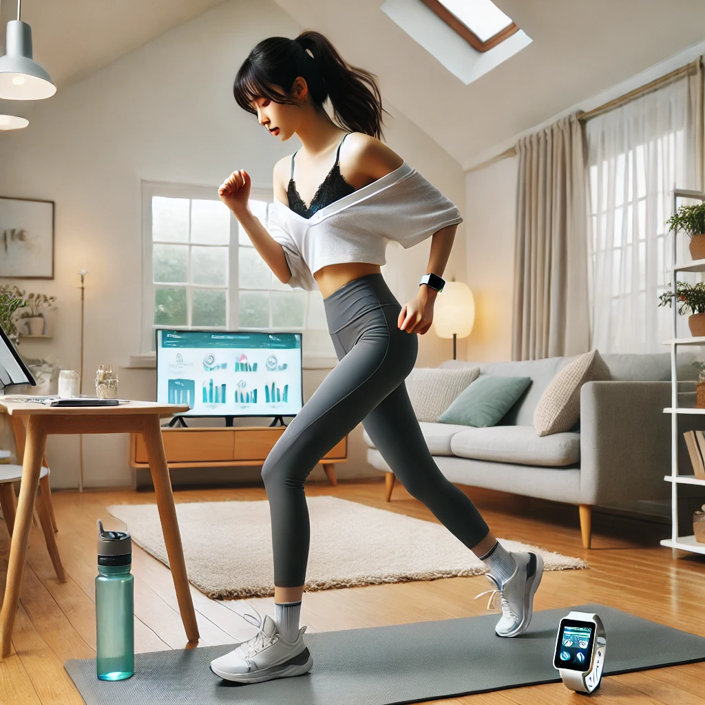 실내에서 할 수 있는 유산소 운동 또는 빠르게 걷기 이미지