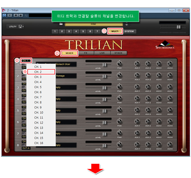 VSTi 베이스 bass 틀리리안 trilian 사용 방법