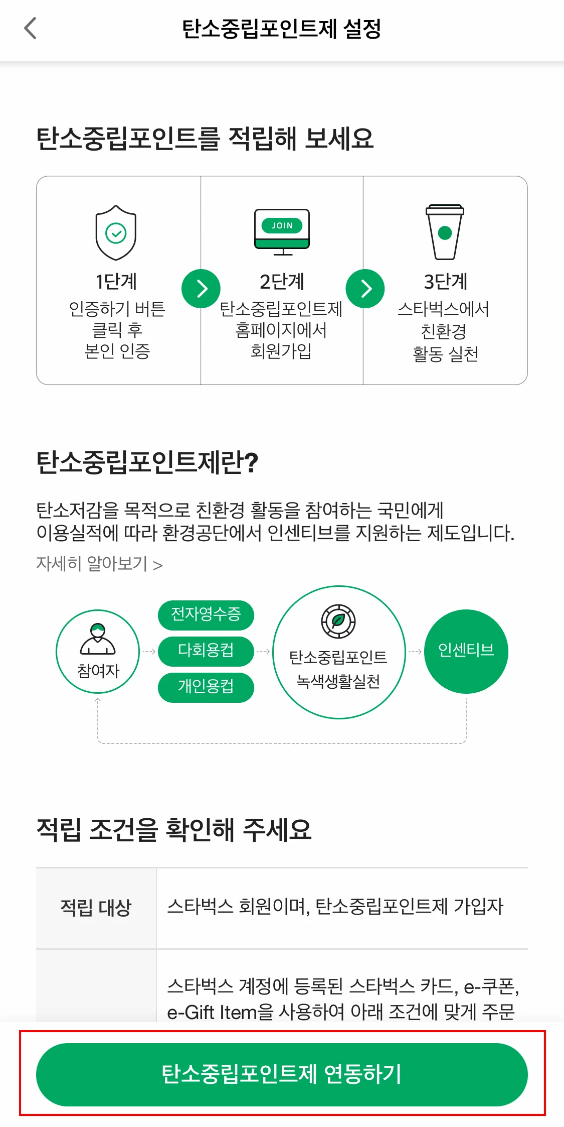 탄소중립포인트제 스타벅스 연동