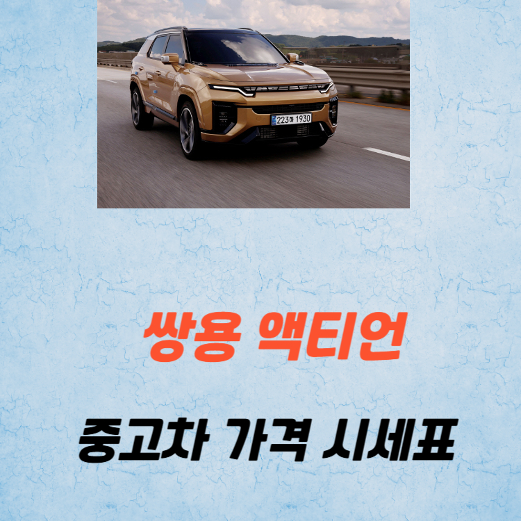 쌍용 액티언 중고차 가격 시세표 유지비