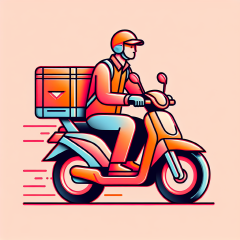 배달앱으로 주문받고 배달하는 배달인