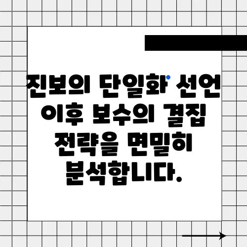 진보의 단일화 선언 이후 보수의 결집 전략을 면밀히 분석합니다.