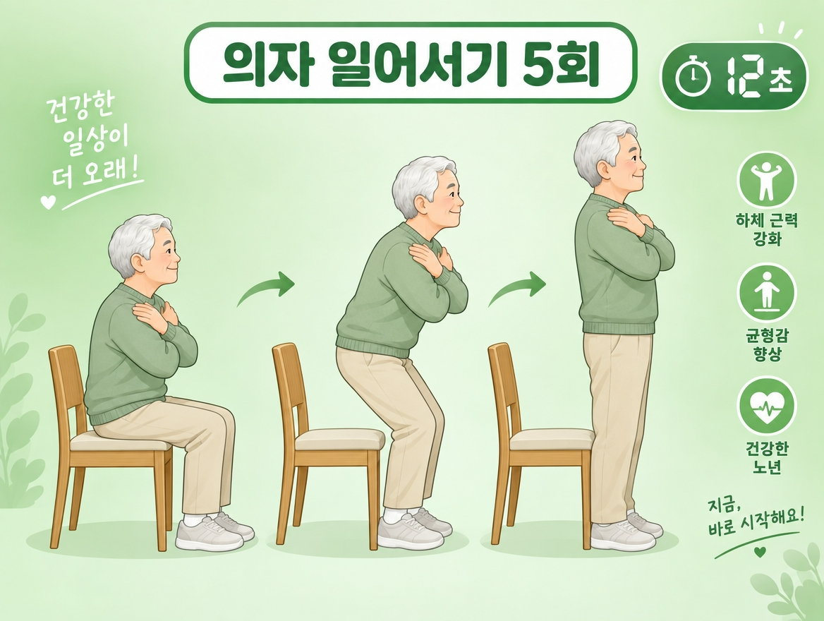 노인 근감소증 자가진단 의자 일어서기 5회