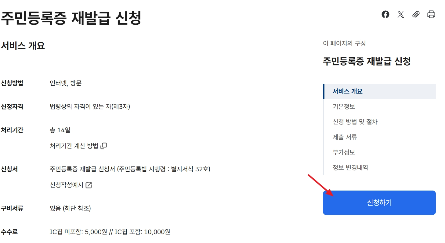 주민등록증 분실 재발급 신청방법