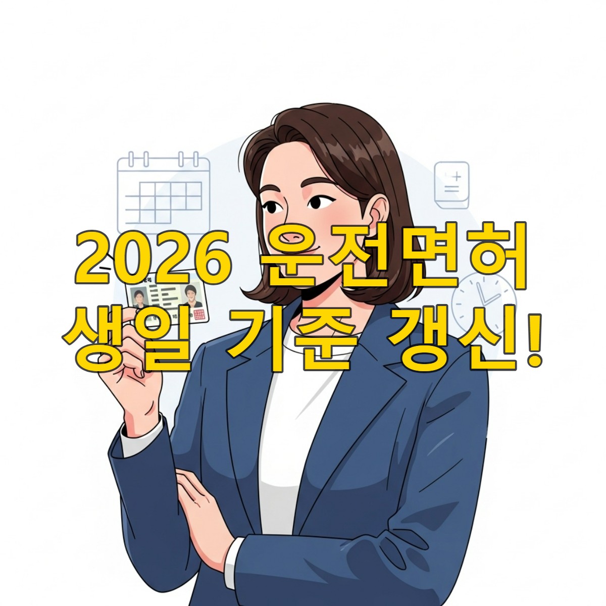 생일 기준 운전면허 갱신을 이해하고 새로 바뀐 면허증을 확인하는 한국인 모습