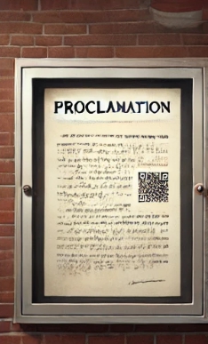 벽 에 글을쓴종이가있는 모습