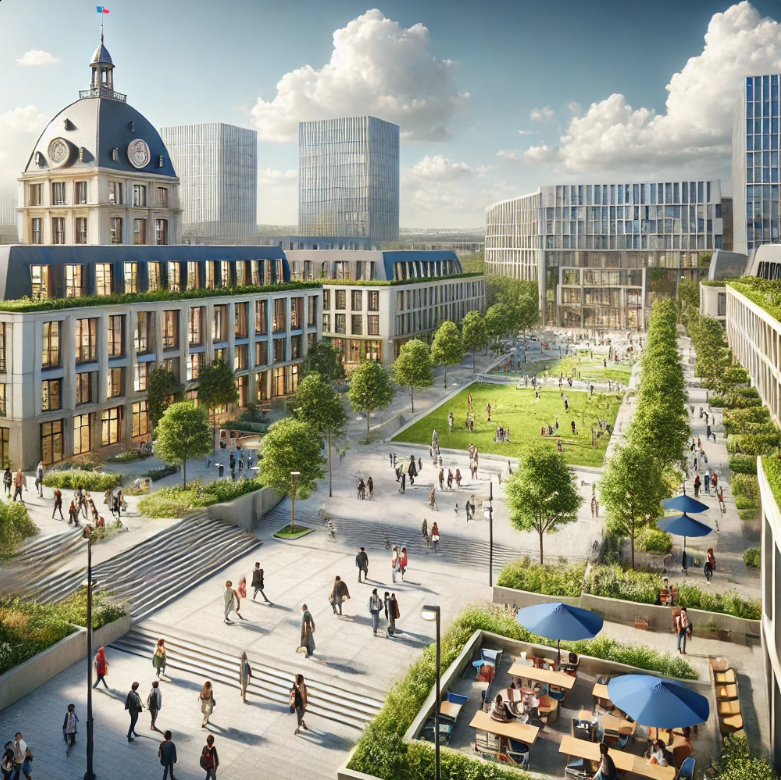 마크롱 대통령이 나온 파리 대학 이미지 전경 입니다.