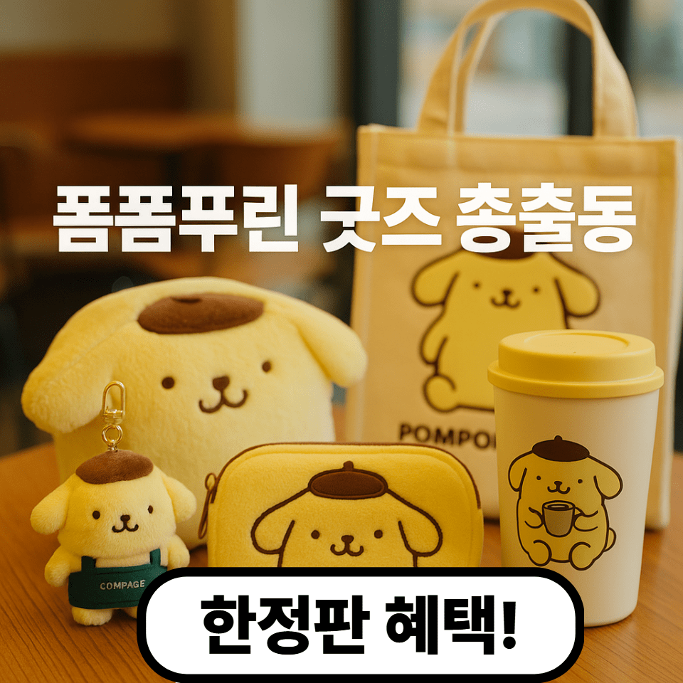 폼폼푸린 굿즈 총정리! 컴포즈커피 x 산리오 콜라보 리뷰
