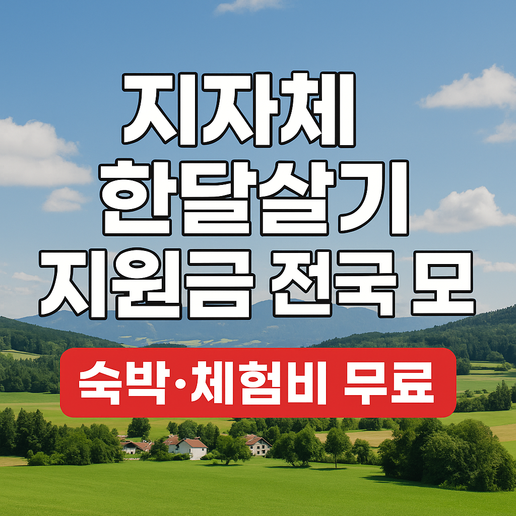 지자체 한달살기 지원금 전국 모집