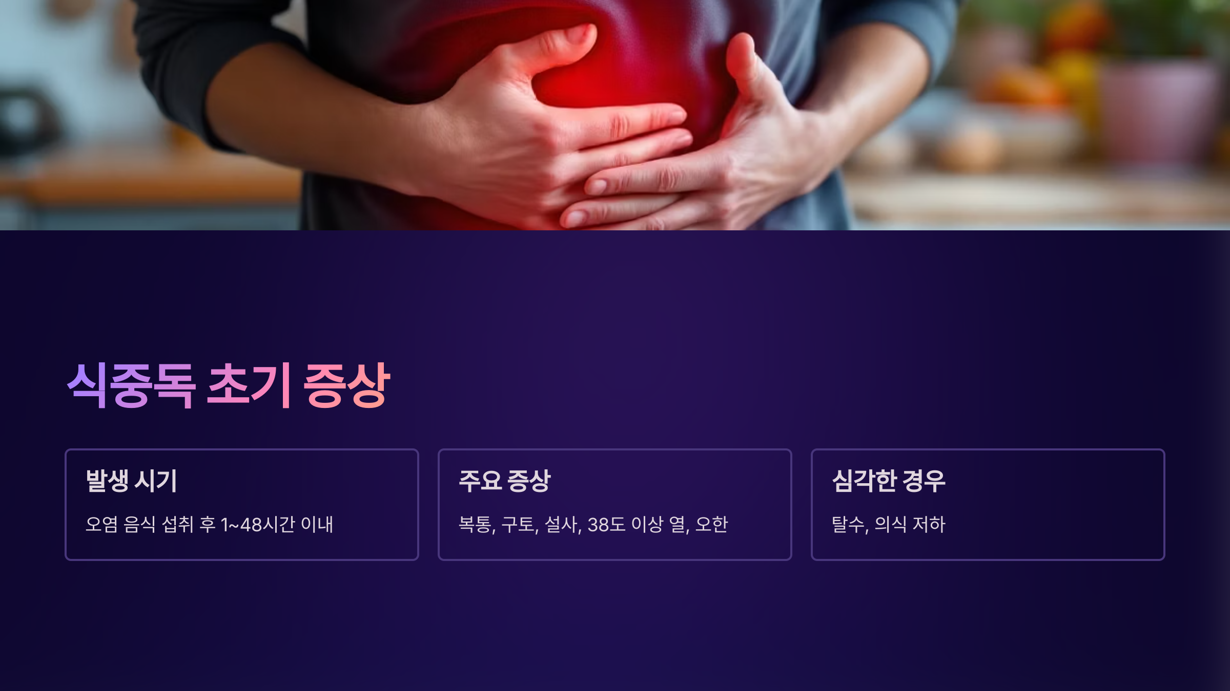 여름철 식중독 초기증상