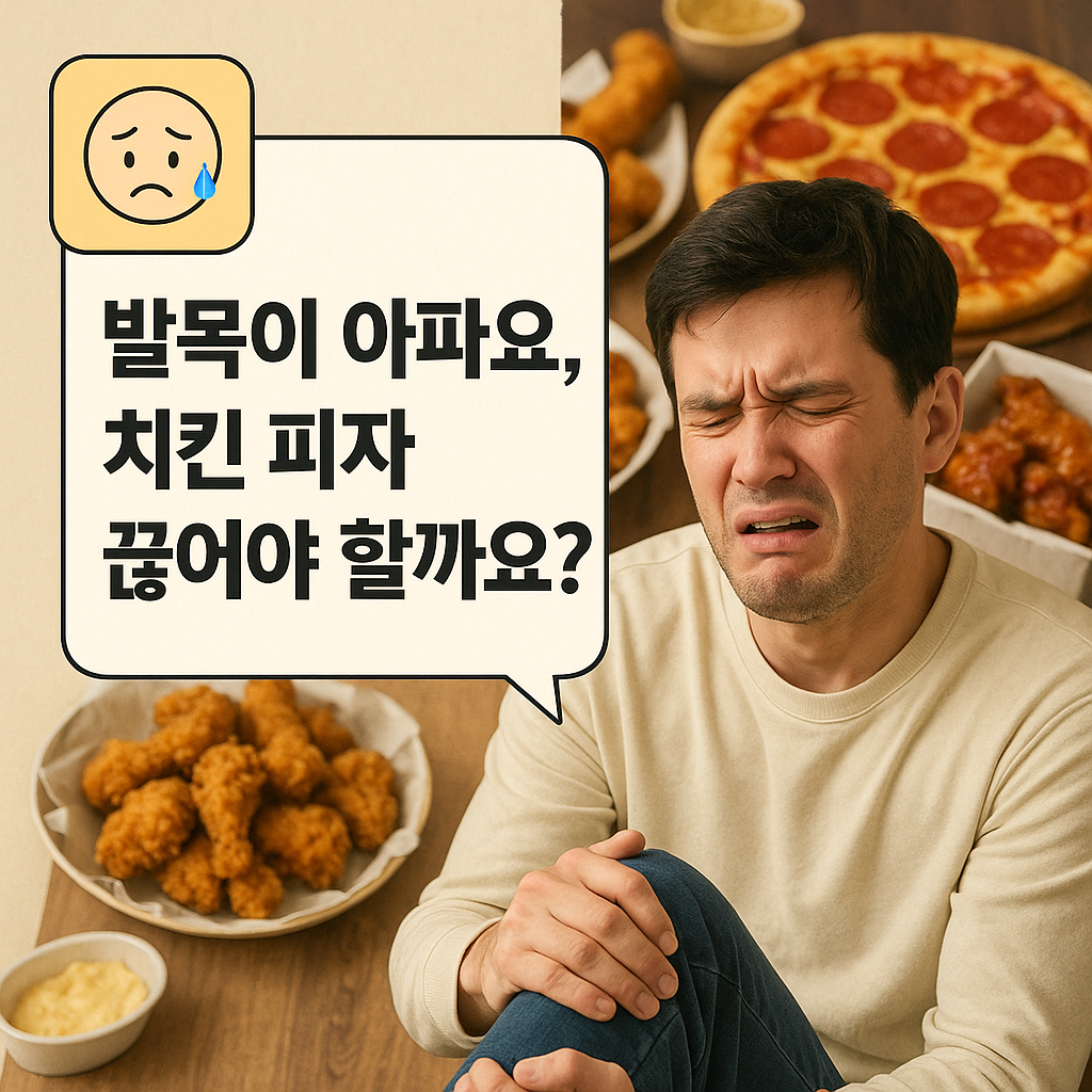 발목이 아파요, 치킨 피자 끊어야 할까요?