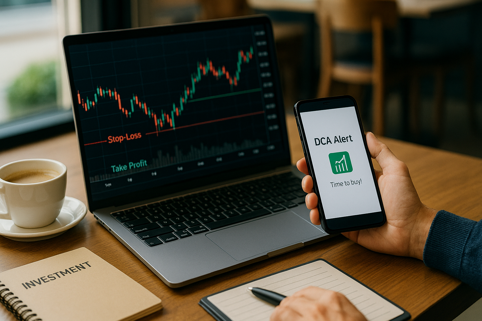 주식 차트와 분할매수 알림 확인