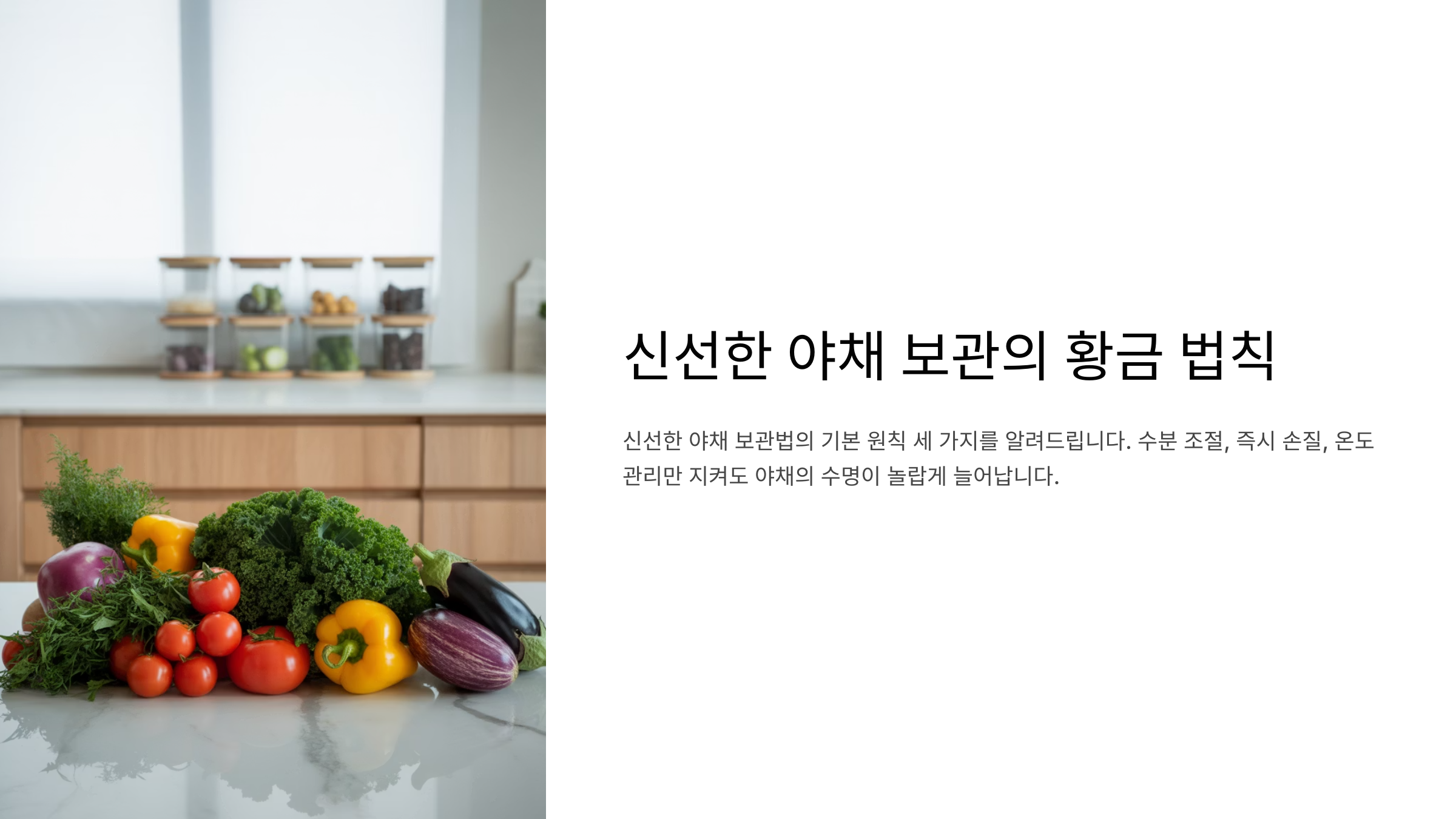 야채 보관, 이것만은 꼭! 기본 원칙 3가지 🌿