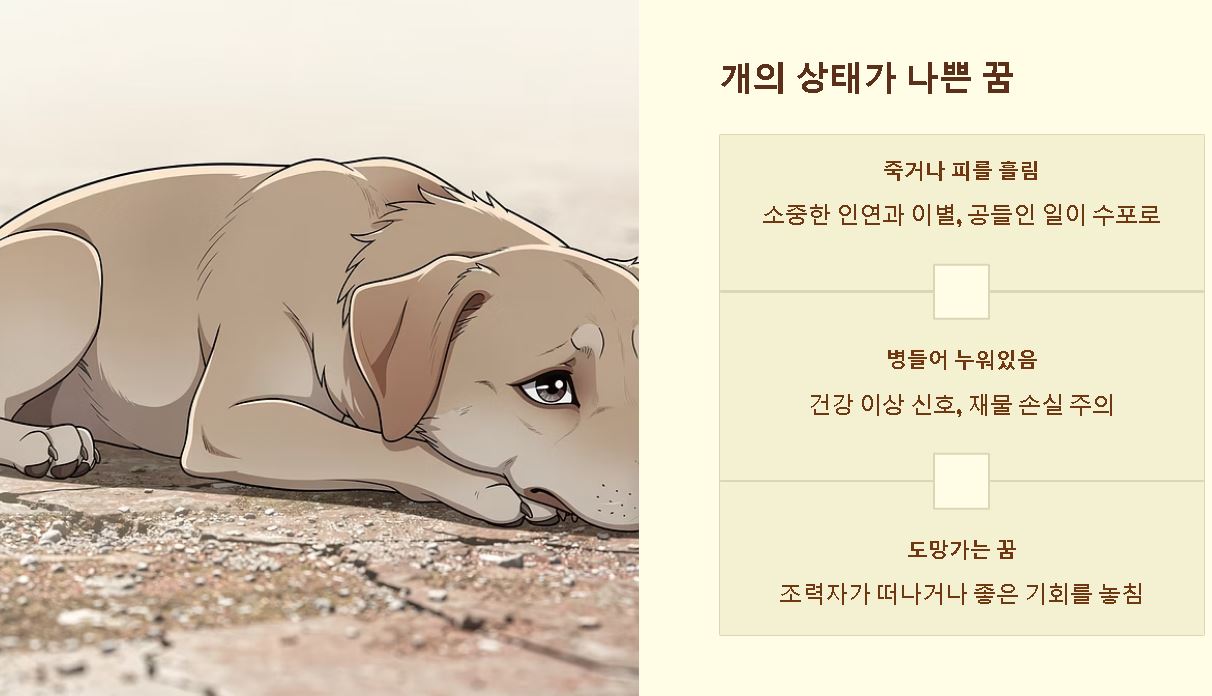 개 꿈해몽 상황별 해석