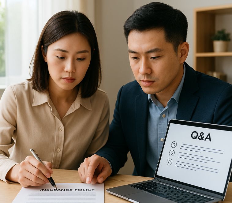 보험 약관 Q&A 검토 중인 전문가