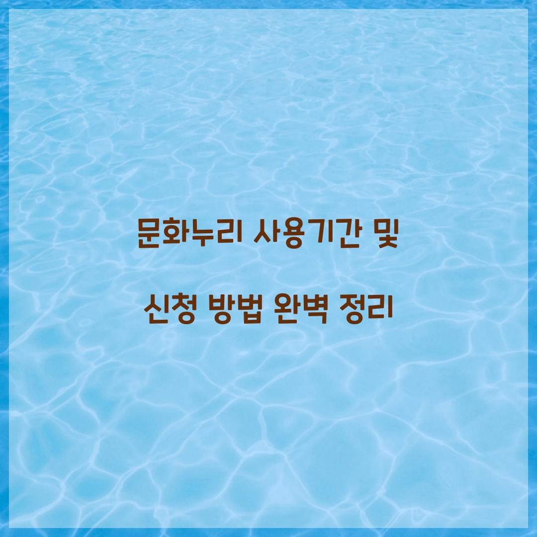 문화누리 사용기간