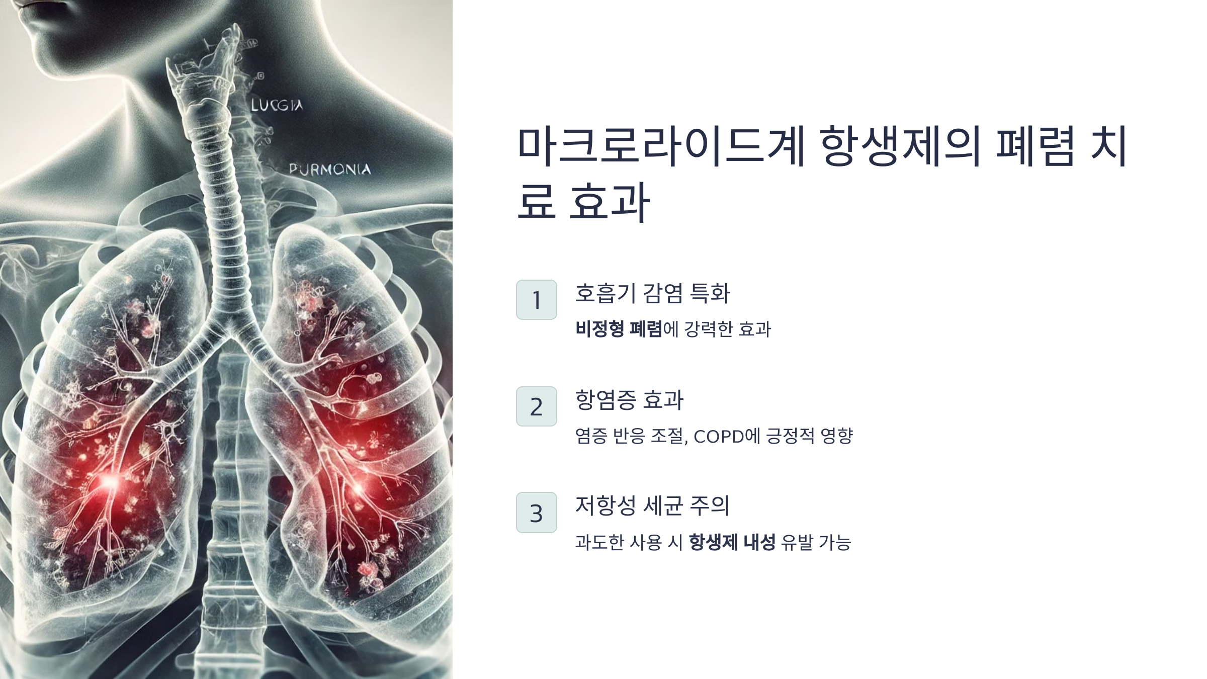 마크로라이드계 항생제와 폐렴: 효과와 주의사항