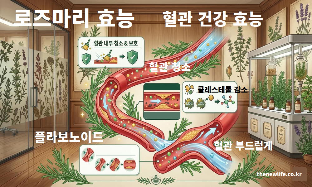 로즈마리 차 효능의 혈관 건강을 설명하는 이미지