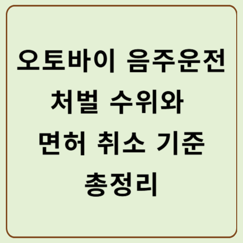 오토바이 음주운전, 처벌 수위와 면허 취소 기준 총정리