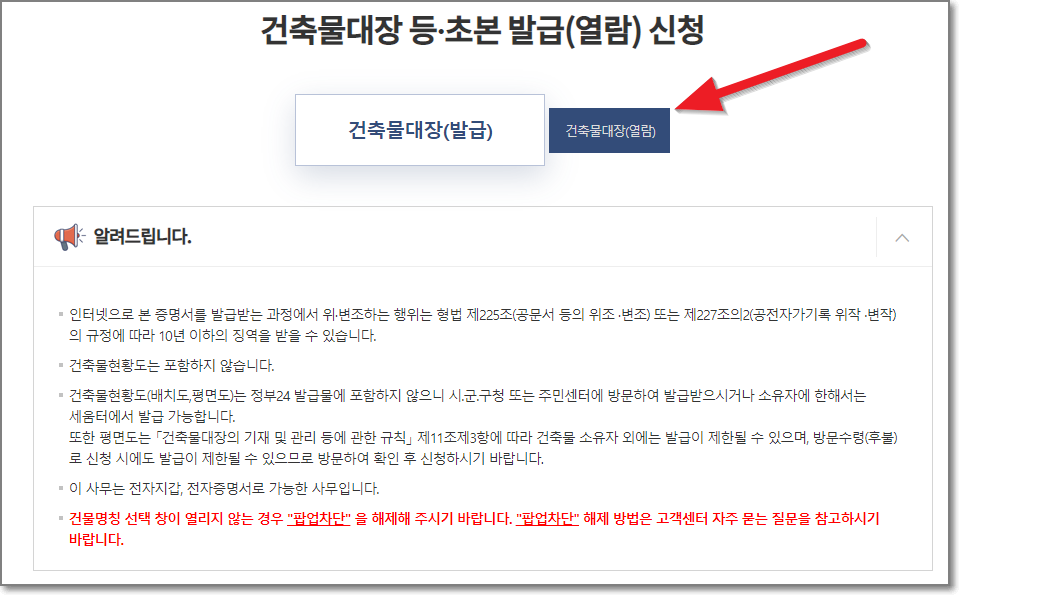 발급-또는-열람-선택화면