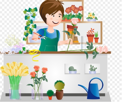 플로리스트가 되어 열심히 연습하는 모습