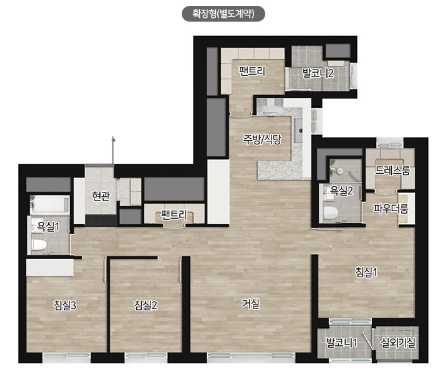 시티오씨엘 6단지 모델하우스 평면도 84m2