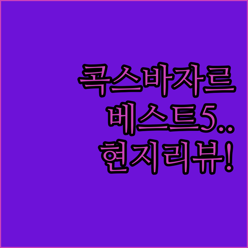 콕스 바자르 숙소 베스트 5곳 위치부..