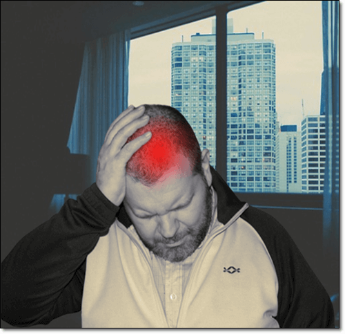 머리를 다친 남성