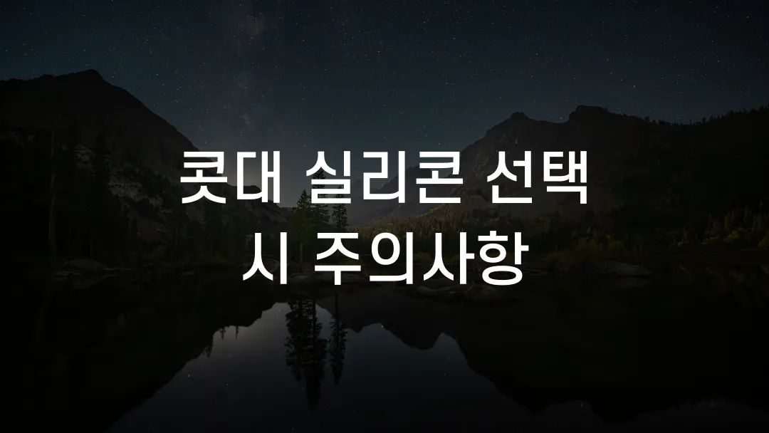 콧대 실리콘 선택 시 주의사항