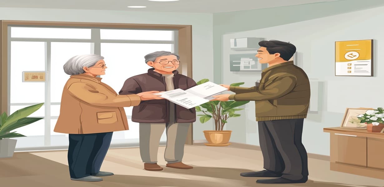 긴급복지지원제도를 신청하는 한국인 가족을 묘사한 썸네일 이미지