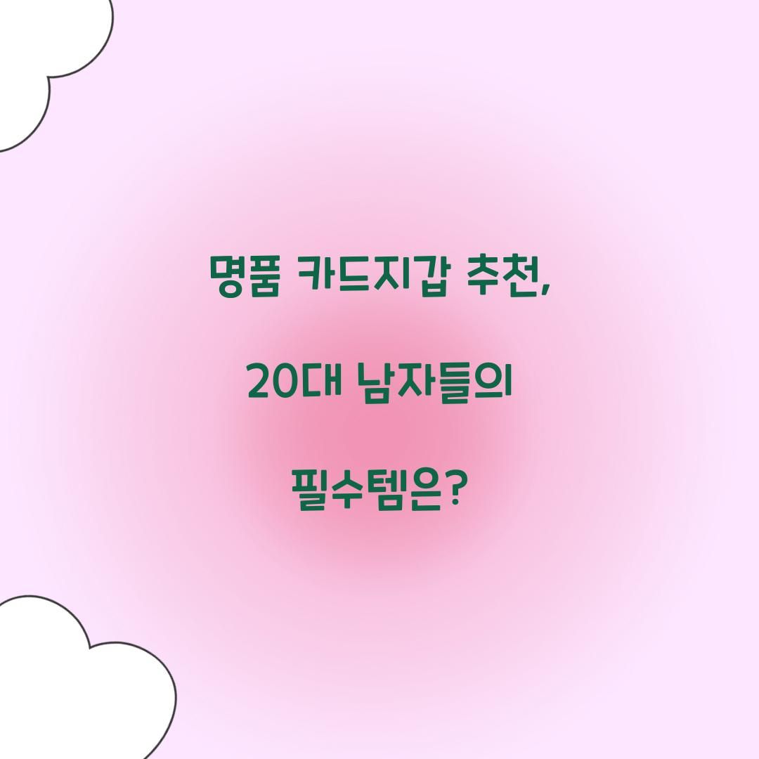 명품 카드지갑 추천