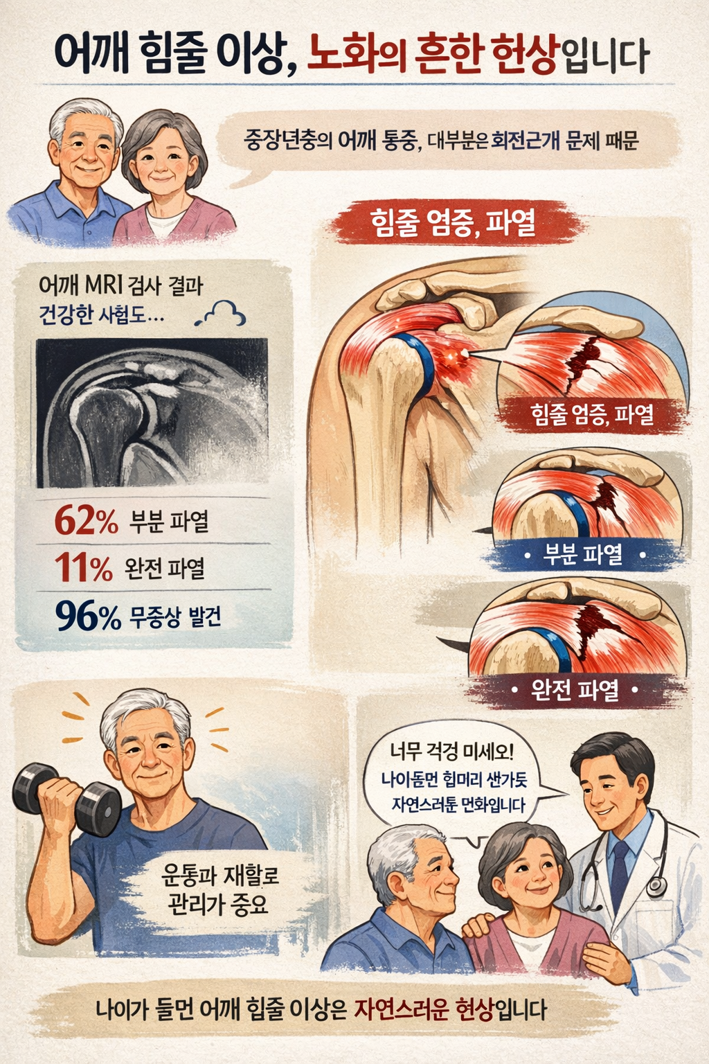 어깨 통증의 진실 (회전근개, 힘줄 파열, 재활치료)