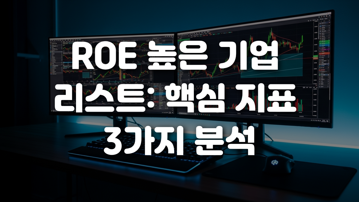 ROE 높은 기업 리스트 핵심 지표 3가지 분석