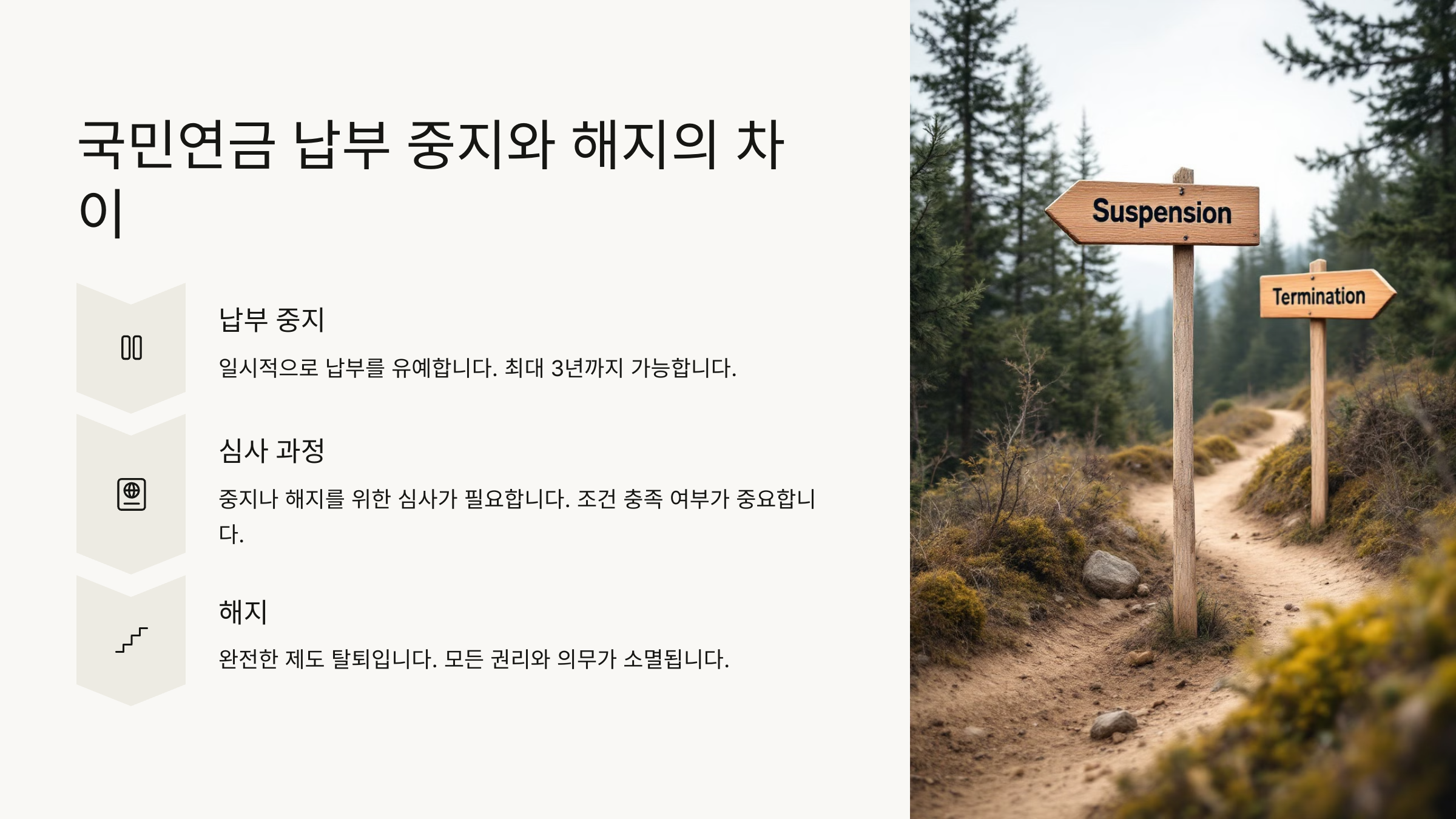 납부 중지와 해지의 차이점
