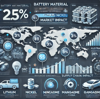 배터리 원자재 가격의 변동이 어떻게 산업 전반에 영향 관련 인포그래픽