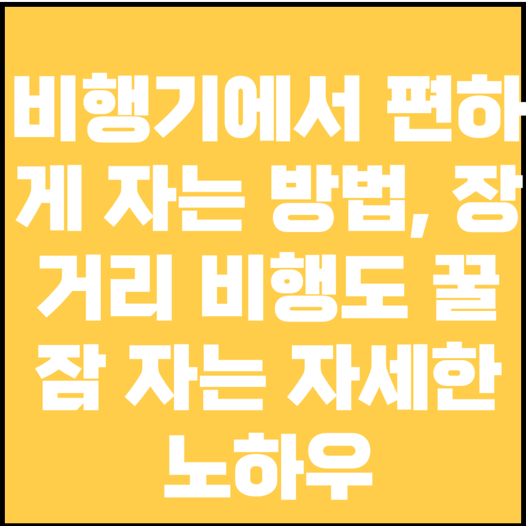 비행기에서 편하게 자는 방법, 장거리 비행도 꿀잠 자는 자세한 노하우