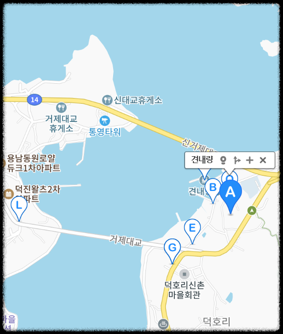 한산도 견내량 앞바다