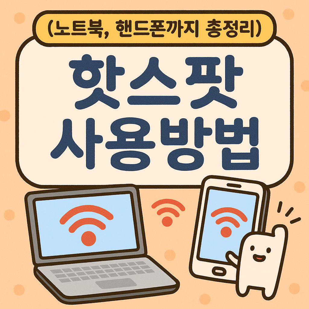 핫스팟 사용방법 (노트북, 핸드폰까지 총정리)